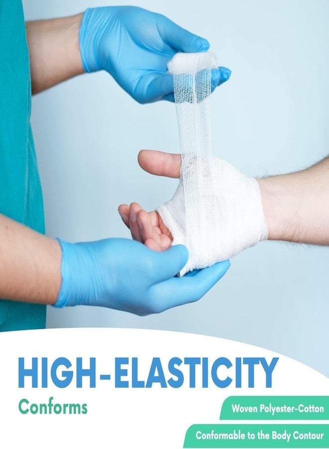 هيلكو لفائف شاش HEALQU الممتازة - 2 قدم × 4.1 ياردة - 24 لفة، مغلفة بشكل فردي، ضمادة شاش مطاطية مرنة - ضمادات مطاطية منسوجة فائقة النعومة لدعم تضميد الجروح الأساسي - Image 4